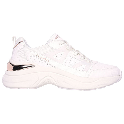 Skechers Snake Trimmed Perforated Durleather Lace Up Fashion Sneaker